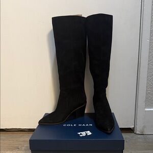 Cole Haan Women's Elegant Black Heeled Boots